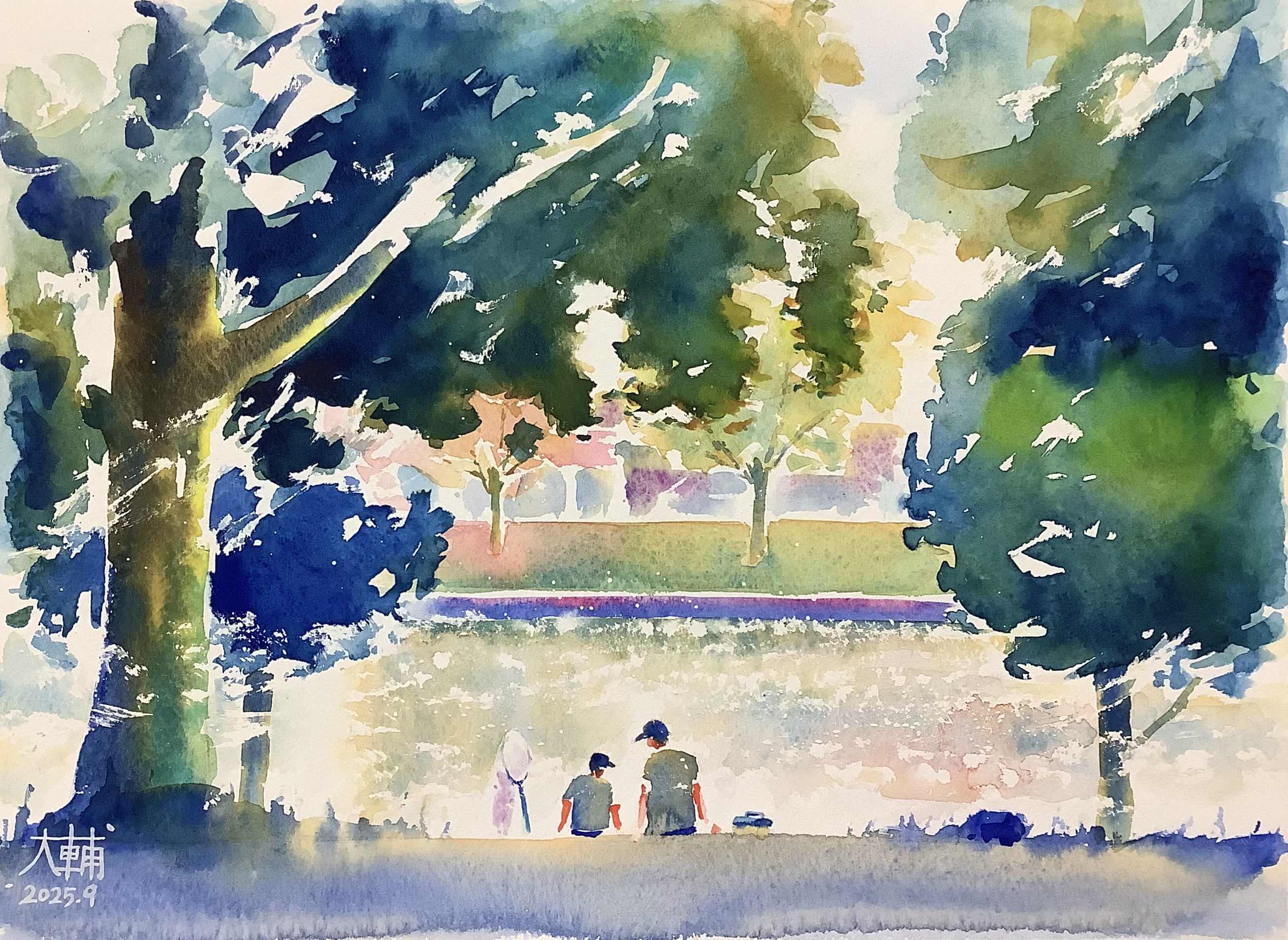水彩画「太公望」 水彩画「太公望」 Autumn park in the wind.” 2024.11.8(Fri