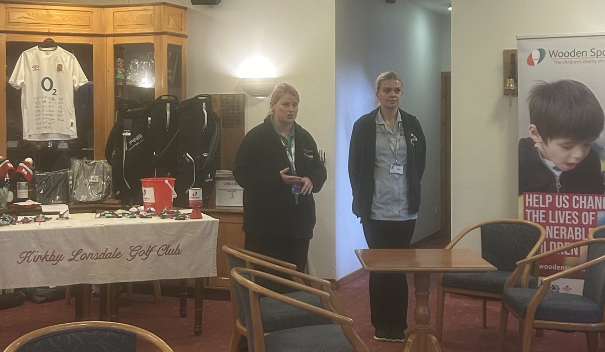 Thank you to Becky and Tamara from <a href="/EVHandJigsaw/">Eden Valley Hospice & Jigsaw Children's Hospice</a> who came along to our <a href="/charityspoon/">Wooden Spoon</a> golf day to take about the brilliant work they do at the hospice. 🔴⚪️🟢🔵