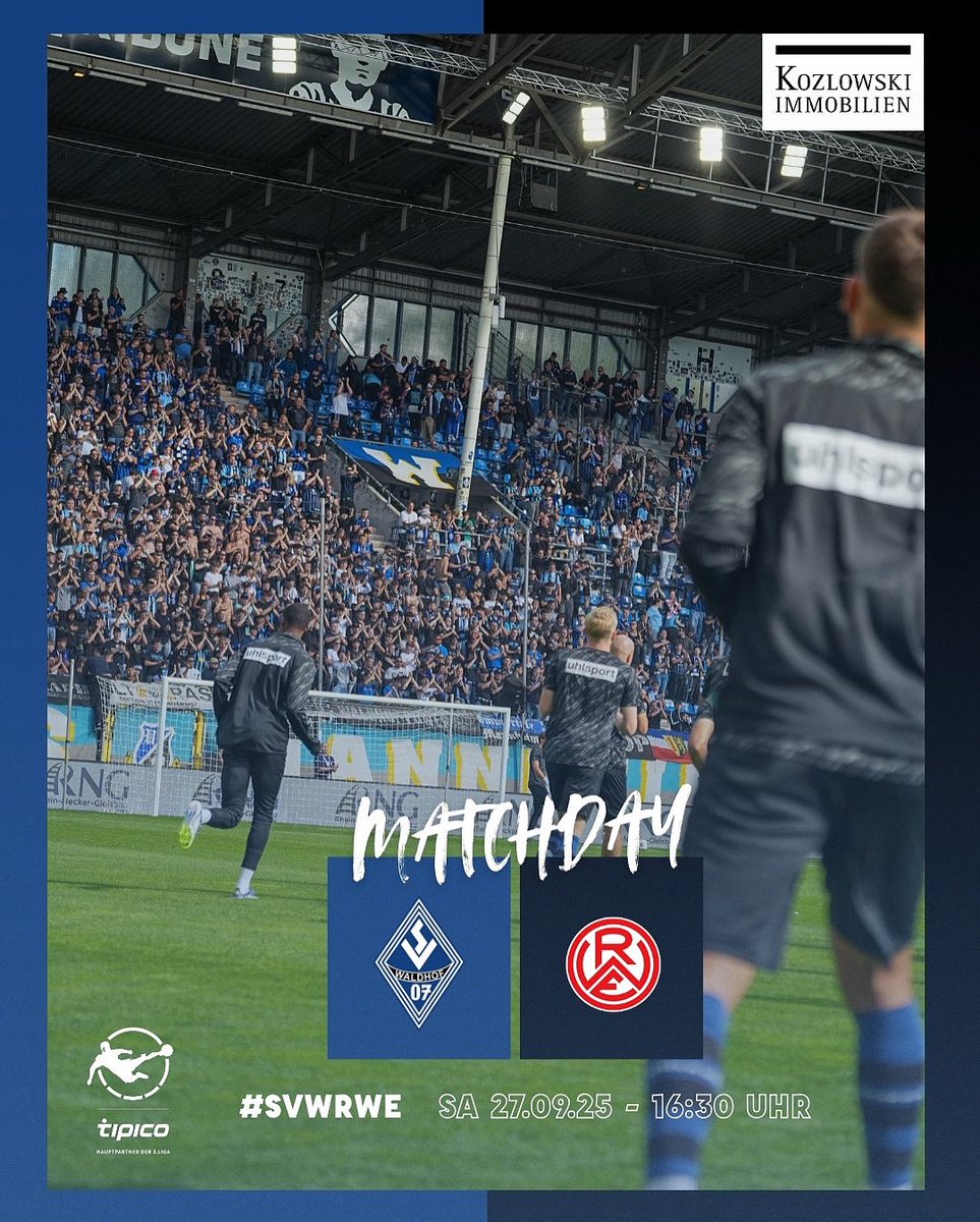 💥 𝙈𝘼𝙏𝘾𝙃𝘿𝘼𝙔! 𝙉𝙤. 8 ⚽️
🆚 Rot-Weiss Essen 
🕟 16:30 Uhr
🎟️ Tageskasse ab 14:30 Uhr//www.svw07.de/tickets (keine Kartenzahlung an der Tageskasse aktuell!)
📺 MagentaSport
📻 @waldhoflivestream
🤳 #SVWRWE
Veganer Foodtruck-🚐 = hinter der Süd &amp; Ost