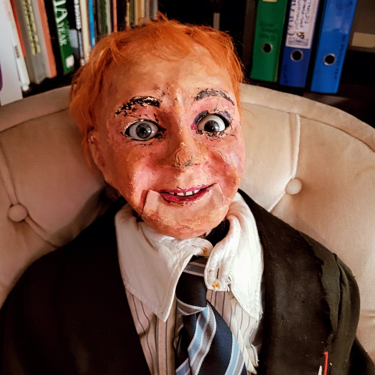 I've been filming my new documentary in Somerset, and met this talkative little fella! #BritishFilm #documentary #ventriloquistdummy #creepy