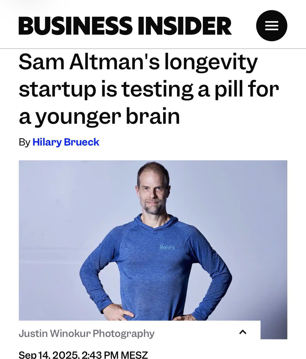 Sam Altman is betting on a pill to rejuvenate the brain.

- Retro Biosciences just launched human trials for RTR242
- The drug aims to slow Alzheimer’s and boost cellular recycling (autophagy)
- If it works, it could become the first real “brain anti-aging” therapy

Silicon