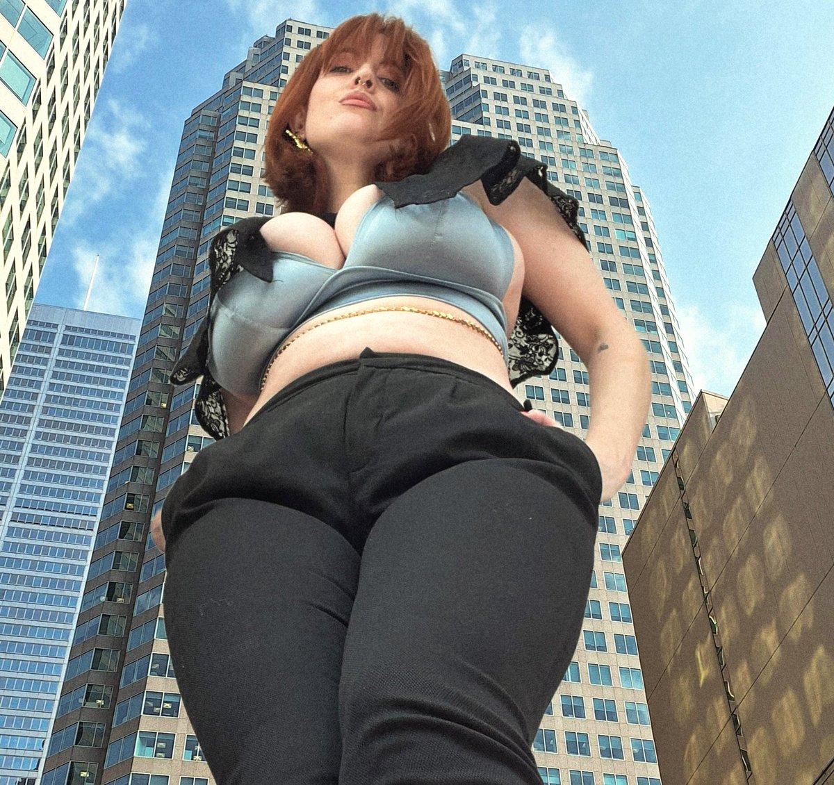 Looking down at her subjects 😈 <a href="/GiantessGinger/">Giantess Ginger ❤️ Lady Ginger Lust</a> #giantess