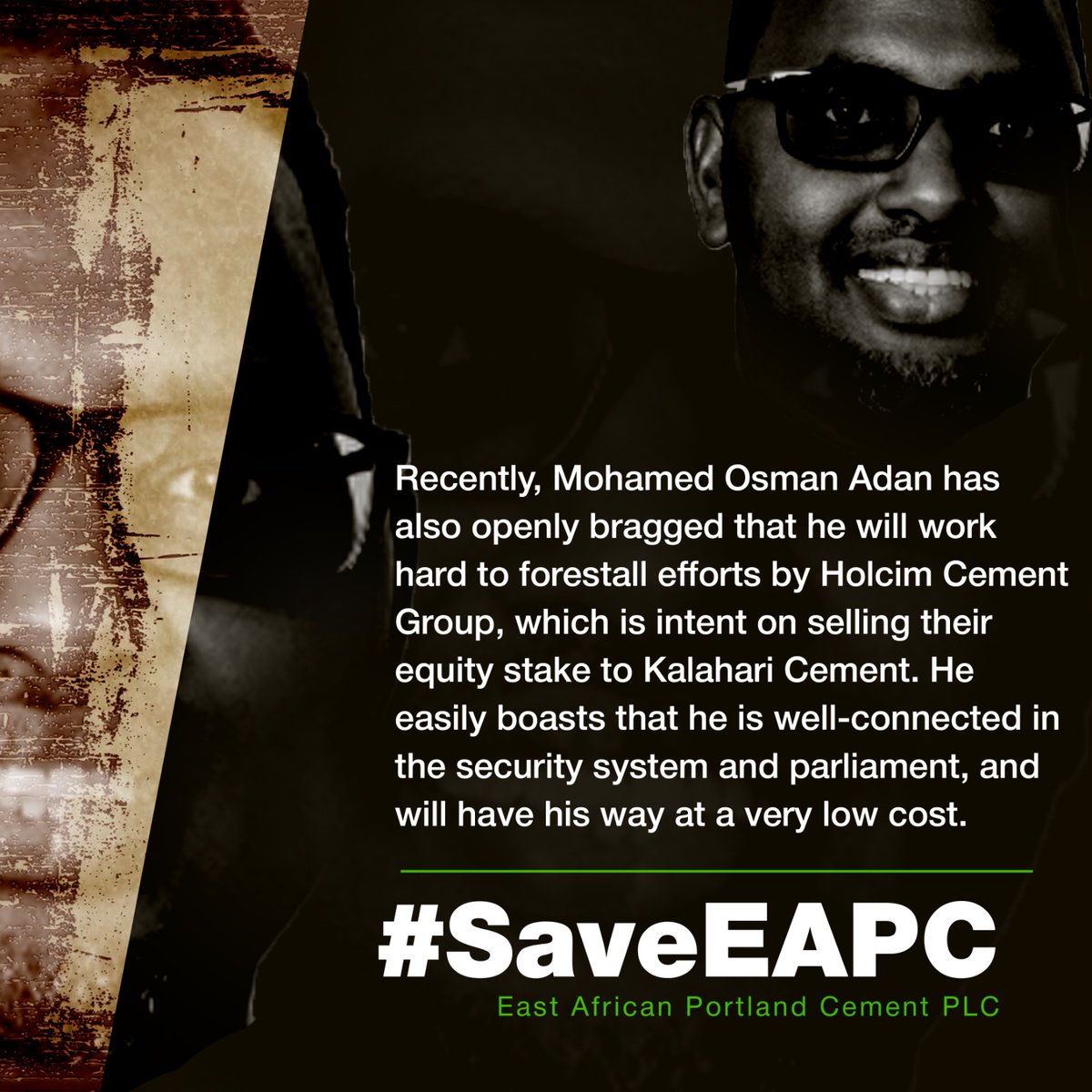 Clintonio10's tweet photo. At EAPC, dissent doesn’t last long. Union leaders are allegedly mobilized to silence critics—protecting MD Adan’s grip while the company drowns in debt.
MD Adan Exposed #SaveEAPC https://t.co/KSV2R7467c