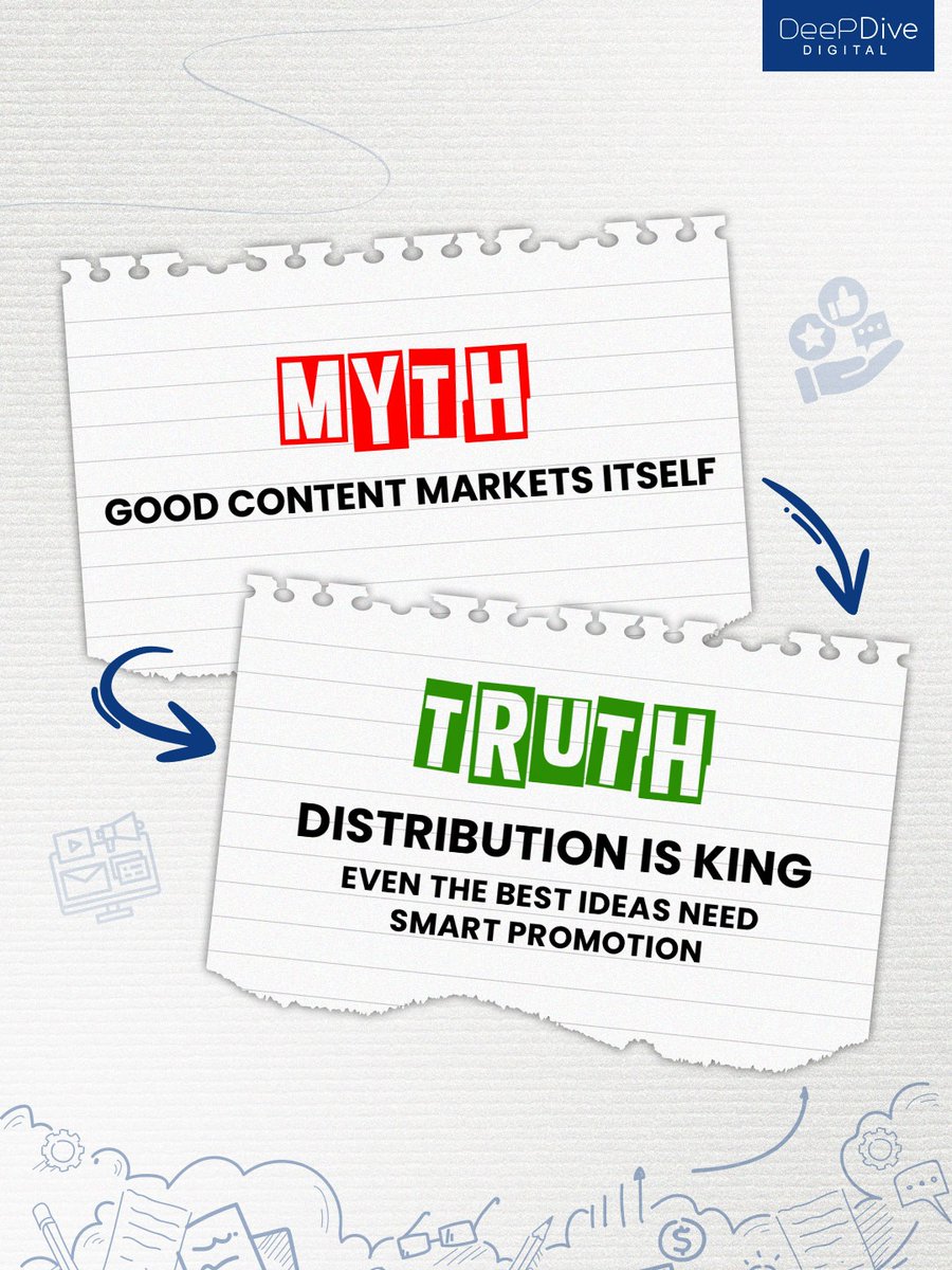 Deepdivedigi's tweet photo. Myths vs. Truth: 5 marketing beliefs you need to unlearn.
Swipe to see what’s true (and what’s not). 💡

Don’t let myths hold back your brand. 🚀

#MarketingTruths 

#MarketingTips #MarketingDigital #Content #Followers https://t.co/gBxbe23TBW