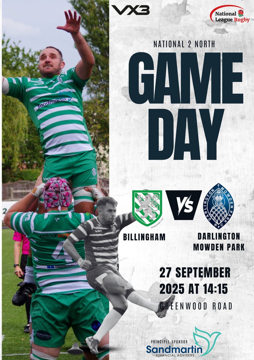 🏉 Game Day! 🏉
“It’s not the size of the dog in the fight, it’s the size of the fight in the dog.” 🐾🔥

📍 Billingham vs DMP
⏰ Kick-off: 2:15 PM
📌 Greenwood Road

Back the lads, back the fight. Let’s show what Billingham is made of! 💚🤍