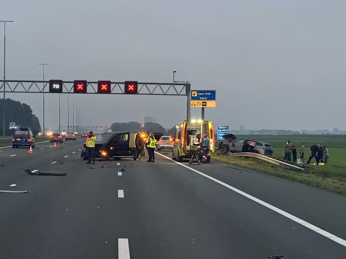 Ongeval op A1 bij Baarn