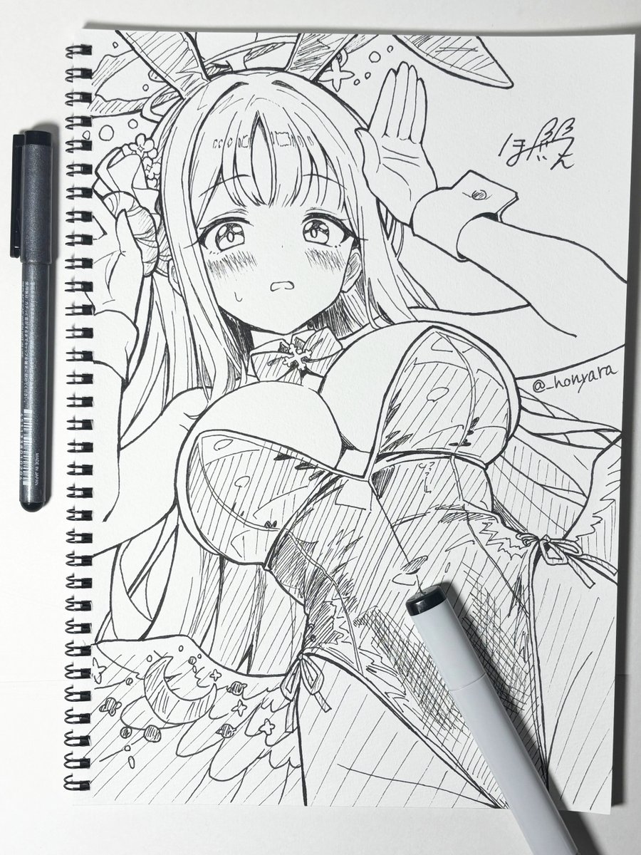 #ブルアカ　
ミカ（バニー）꒰𑁬👊⸝⸝＞ヮ＜)꒱