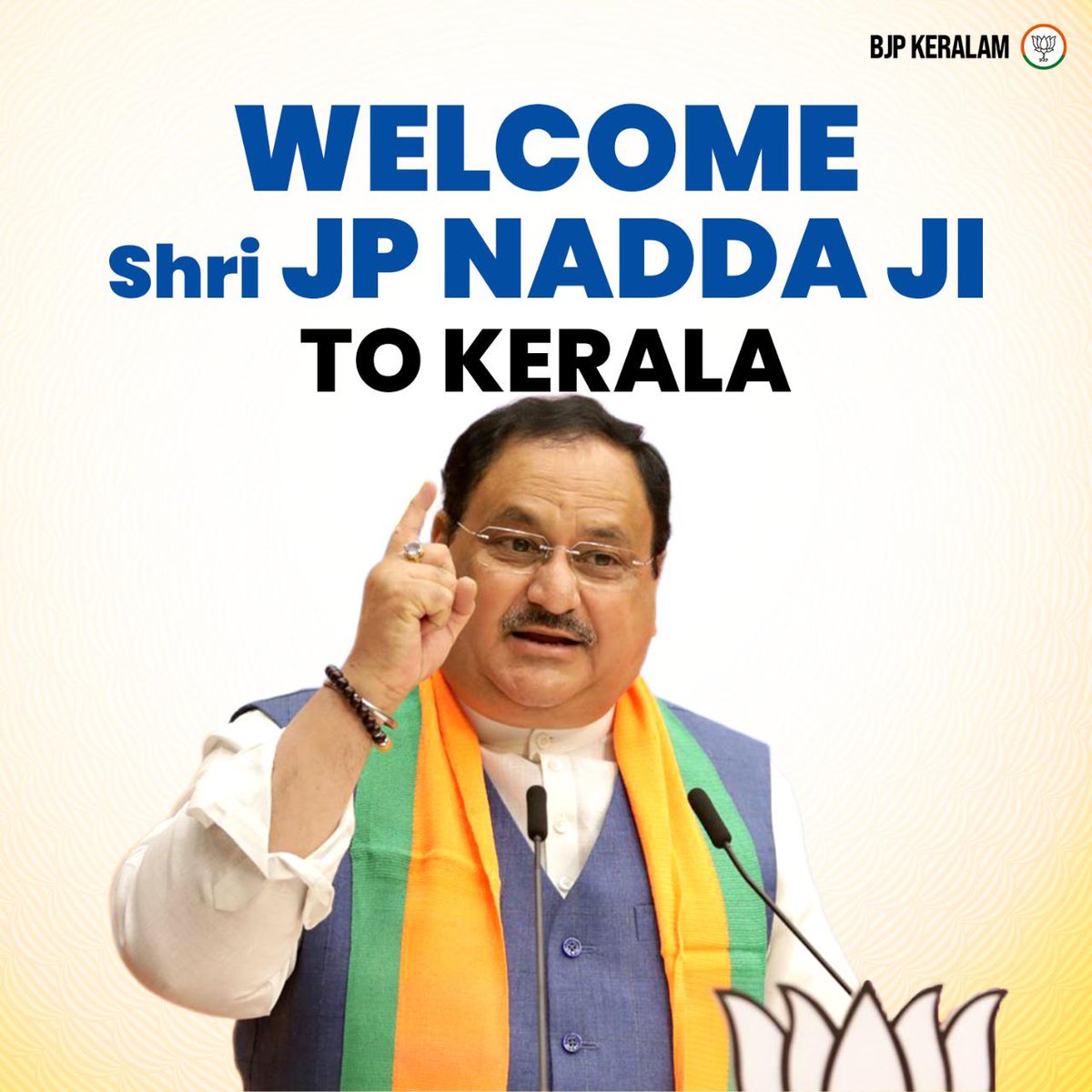 ambadyks's tweet photo. Warm welcome to the leader, Shri J. P. Nadda Ji! His arrival ignites the state! #VikasitaKeralamkeral https://t.co/rXk9ShuHLm