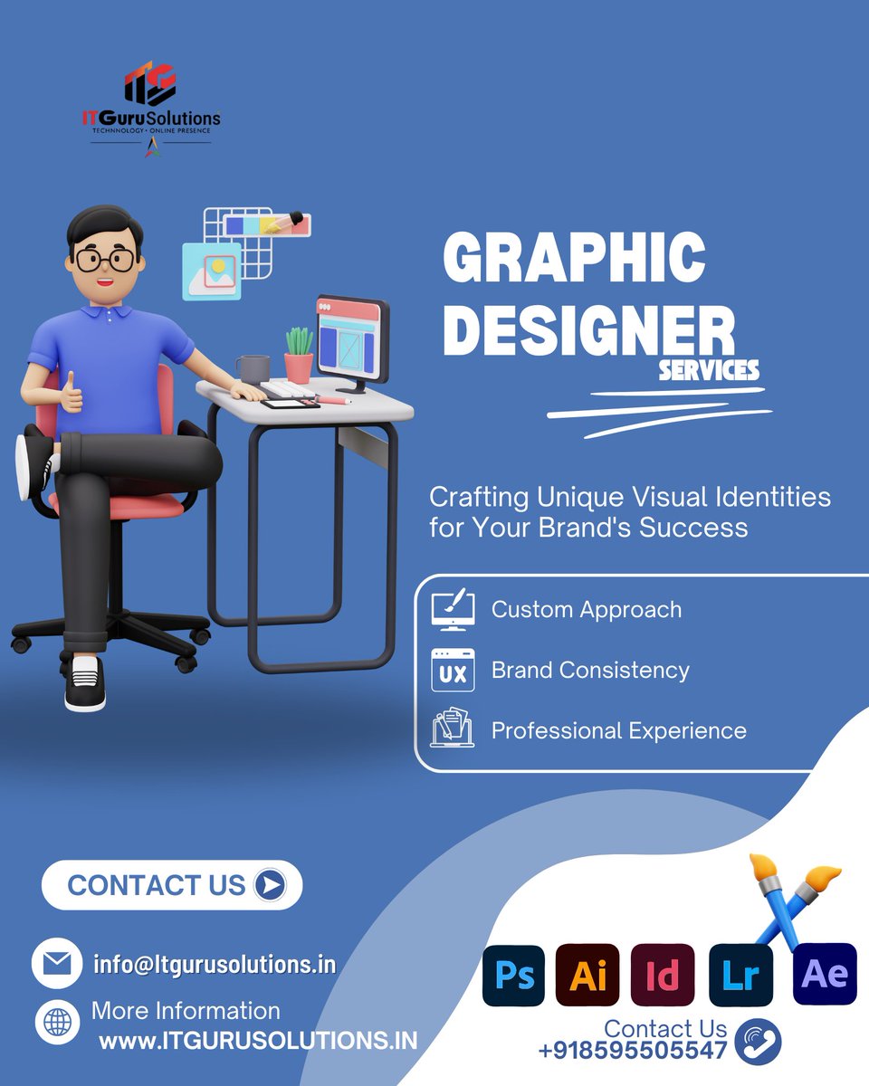 ITGuruSolution's tweet image. ๐จ Make your brand unforgettable with professional graphic design services from IT Guru Solutions.
Logos, branding, UI/UX & more โ designed for growth ๐
๐ +91 8595505547 | ๐ itgurusolutions.in
#GraphicDesign #CreativeDesign #UIUXDesign #LogoDesign #ITGuruSolutions