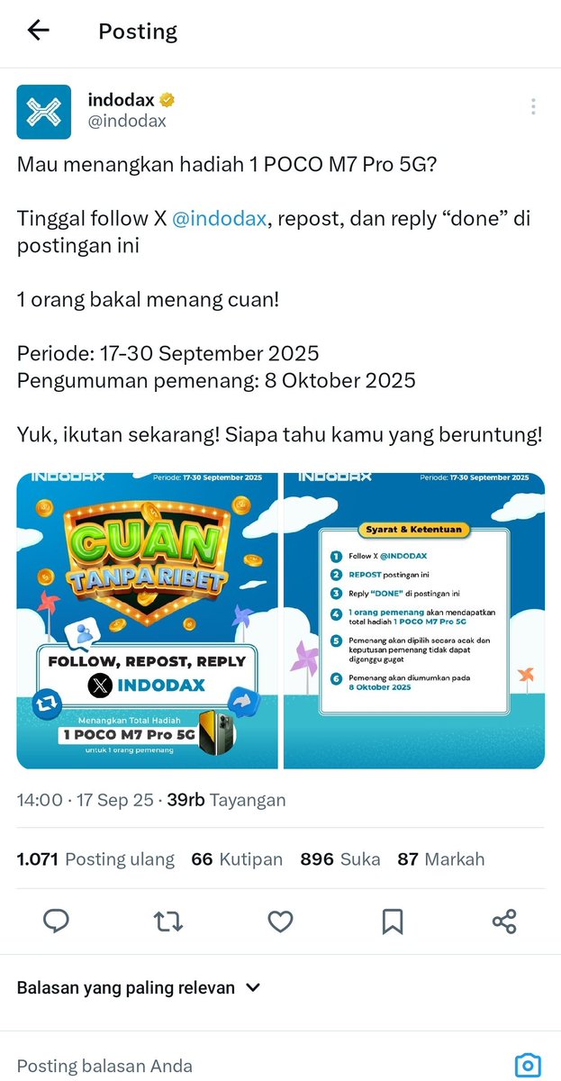 Ahmad_new12e4's tweet photo. @indodax Done https://t.co/ruYbkbqOKF