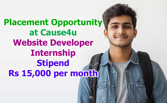 sakshibhavita's tweet photo. Placement Opportunity at Cause4u | Website Developer Internship | Stipend Rs 15,000 per month
https://t.co/OcGJMHjiqN
#WebsiteDeveloperIntern #Cause4u #ITDomain #WebDevelopment #React.js #WordPress #SEO #CareerDevelopmentstipend #Virtualinterview #JobOpportunity #InternshipJobs #PlacementOpportunity