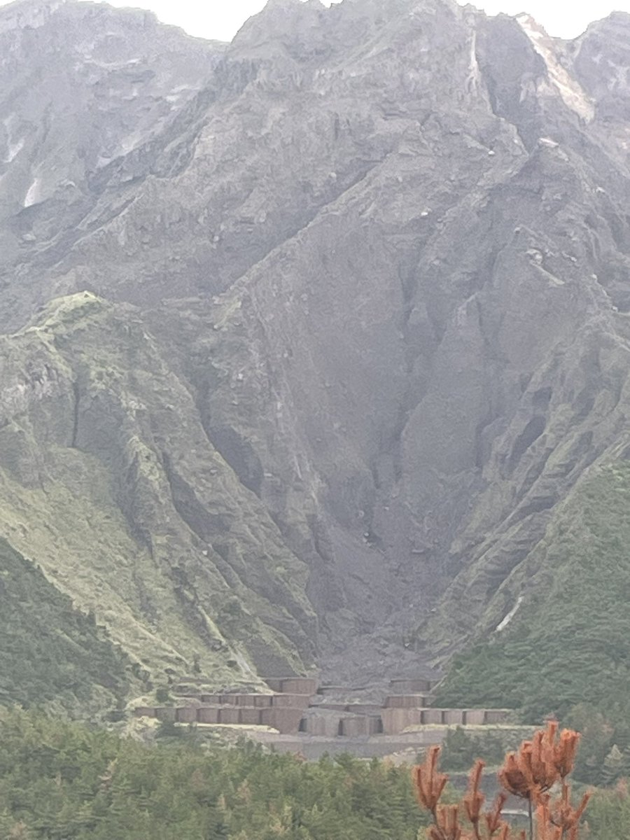 桜島って遠くから見ると富士山みたいだけど、近くで見るとまた違った雰囲気だね👍
あと、でかい火砕流？の跡があった😳