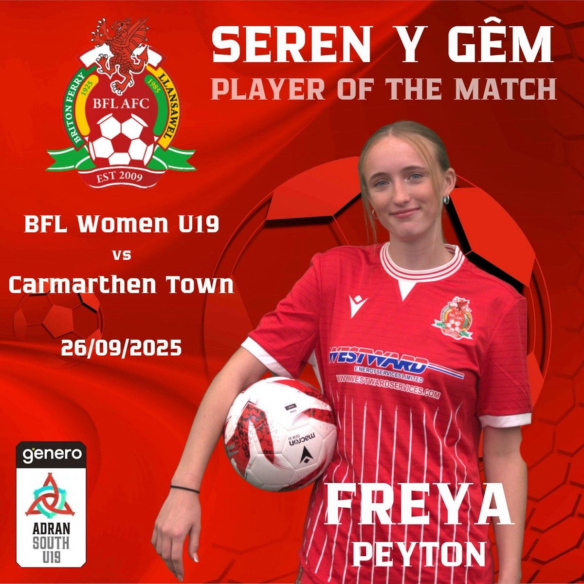 BFLAcademyGirls's tweet image. ⚽️Player of the Match⚽️

Freya Peyton

@BFLLAFC 
@AdranLeagues 

#IAmRed 🔴⛴️