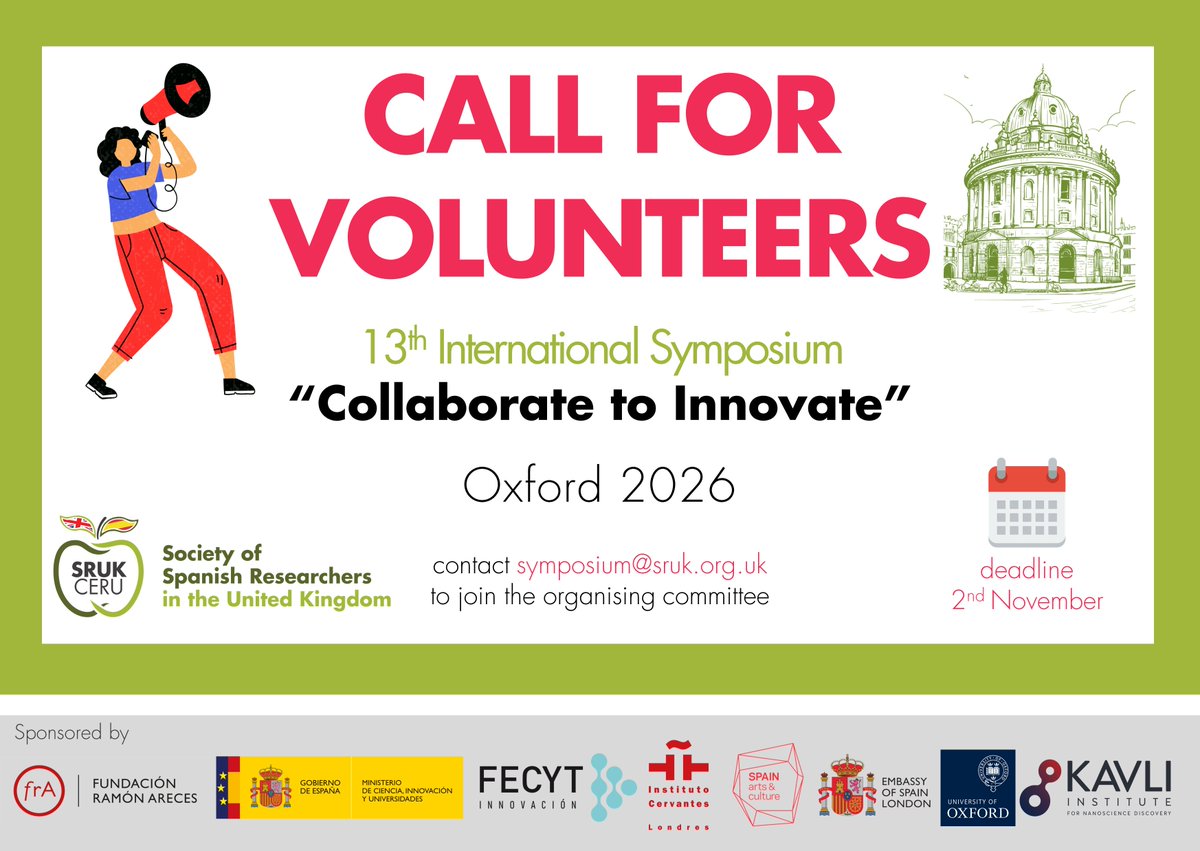 🌍✨Call for Volunteers!✨🌍

We’re getting ready for the 13th SRUK/CERU International Symposium — and we want YOU to be part of the team! 🍏💡

📅 When: June–July 2026
📍 Where: Oxford, UK
🎯 Theme: Collaborate to Innovate
Join the Organising Committee and help us shape one of