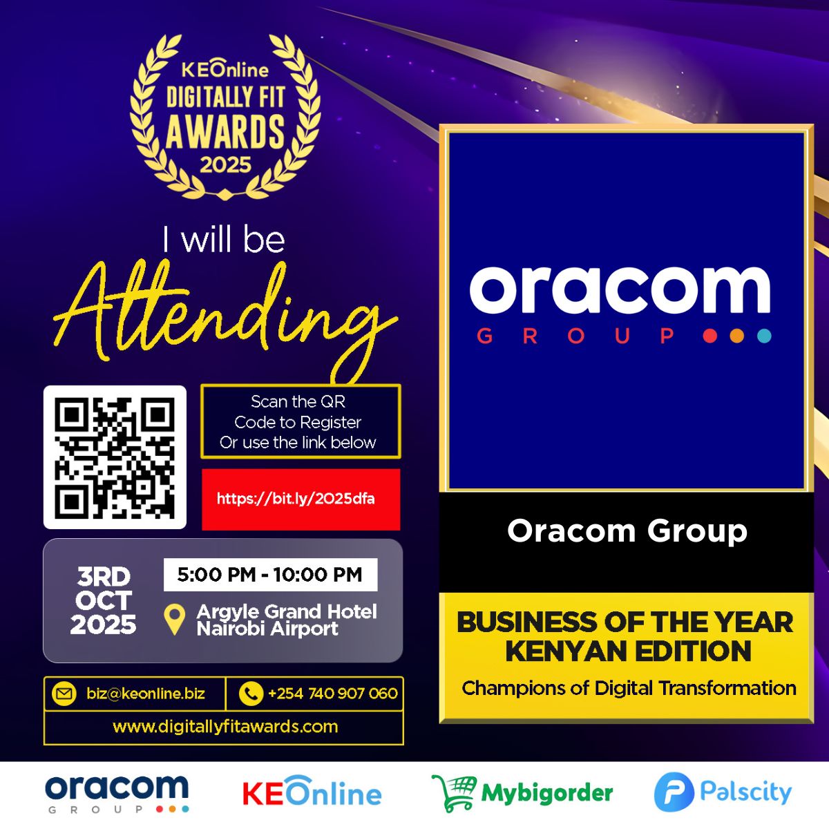 OracomGroupLtd's tweet photo. The stage is set for brilliance.I’ll be attending the #DigitallyFitAwards where visionaries, innovators, and leaders unite on one red carpet. Don’t miss out on this chance to connect, celebrate, and grow. Register today: https://t.co/EDaQRDH3pU
#DigitallyFitAwards #Linturi https://t.co/72PJi1pyUM