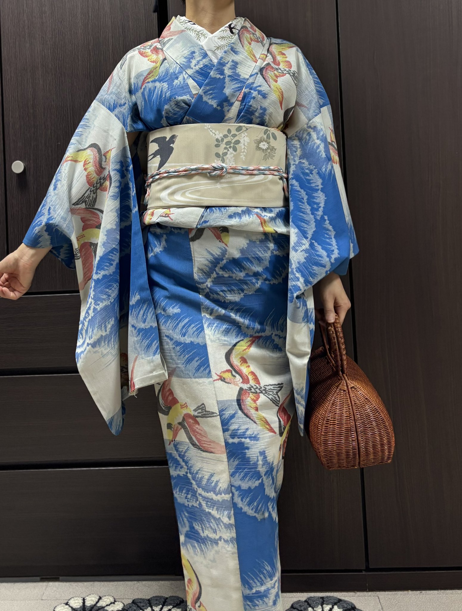 【激安】早い者勝ち！見切りました！百華園の紺半身刺繍着物　849 名前旗 緋鯉 紺 大 金刺繍 高さ92㎝ | 人形の東月｜公式
