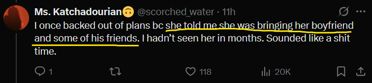 _CometJun's tweet photo. @abeautifulsyn @harvsbf @scorched_water @northstardoll Brotherman. They already pre-invited their friends before asking for permission. Why are we moving goal posts and ignoring the original complaint. 

It doesn't matter that she was informed after, they didn't get permission beforehand and it changed expectations. https://t.co/0dAO5Wsej1