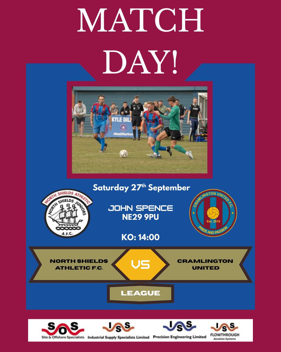 🚨 GAME DAY 🚨

We are back in action this afternoon against a strong <a href="/NorthShieldsAth/">North Shields Athletic</a> side.

<a href="/nfalliance1890/">Northern Football Alliance</a> Premier League
2pm KO
John Spence High School
Free Entry 👏

Get down and support the boys on the road as they look to continue their good early season form.

#UTC 💪