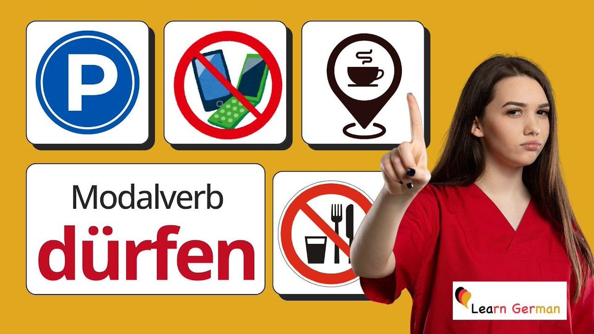 reisquarteu's tweet image. &quot;dürfen&quot; als #Modalverb | The Modalverb &quot;dürfen&quot; in #German | B2-C1 | #LearnGerman: youtu.be/rpe4Asttm50 #Deutschlernen