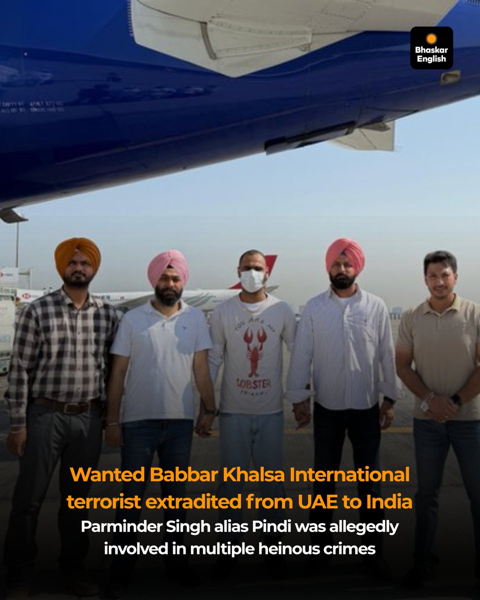 BhaskarEnglish_'s tweet image. Wanted Babbar Khalsa International terrorist extradited from UAE to India: Parminder Singh alias Pindi was allegedly involved in multiple heinous crimes

#BabbarKhalsa #Terrorism #Extradition #IndiaSecurity #ParminderSingh #crimenewsdaily