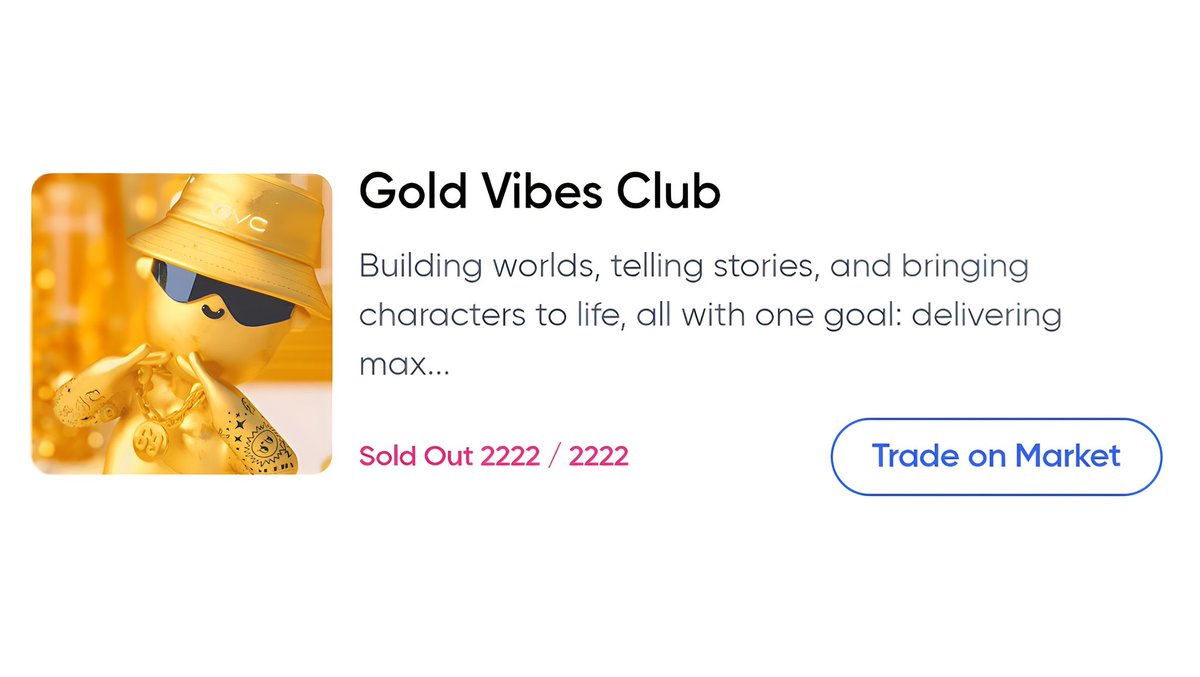 0x_micro's tweet image. BREAKING: 2,222 Gold Vibes Club stickers worth 49K $TON ($133K) sold out on @fuseonton!