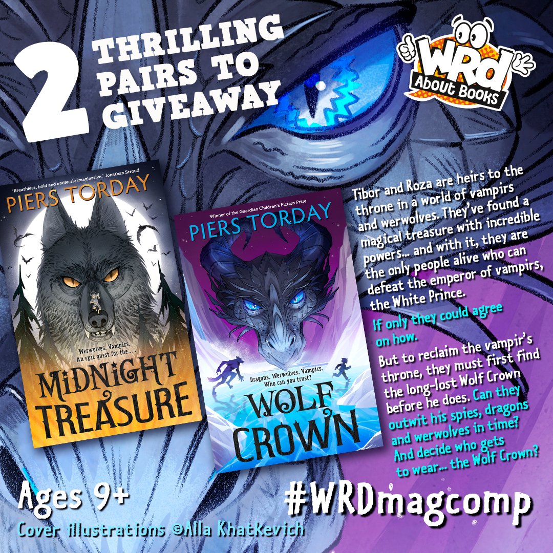 WRDaboutbooks (@wrdmag) on Twitter photo We have 2 FANTASTIC pairs of <a href="/PiersTorday/">Piers Torday</a> books to WIN #MidnightTreasure & the NEW #WolfCrown
For the chance to join Tibor & Roza as they face spies, dragons & werwolves in a race against the emperor of vampirs to claim the Wolf Crown
RT & Flw by Oct 3
#WRDMagComp <a href="/HachetteKids/">Hachette Children's Group</a> We have 2 FANTASTIC pairs of <a href="/PiersTorday/">Piers Torday</a> books to WIN #MidnightTreasure & the NEW #WolfCrown
For the chance to join Tibor & Roza as they face spies, dragons & werwolves in a race against the emperor of vampirs to claim the Wolf Crown
RT & Flw by Oct 3
#WRDMagComp <a href="/HachetteKids/">Hachette Children's Group</a>