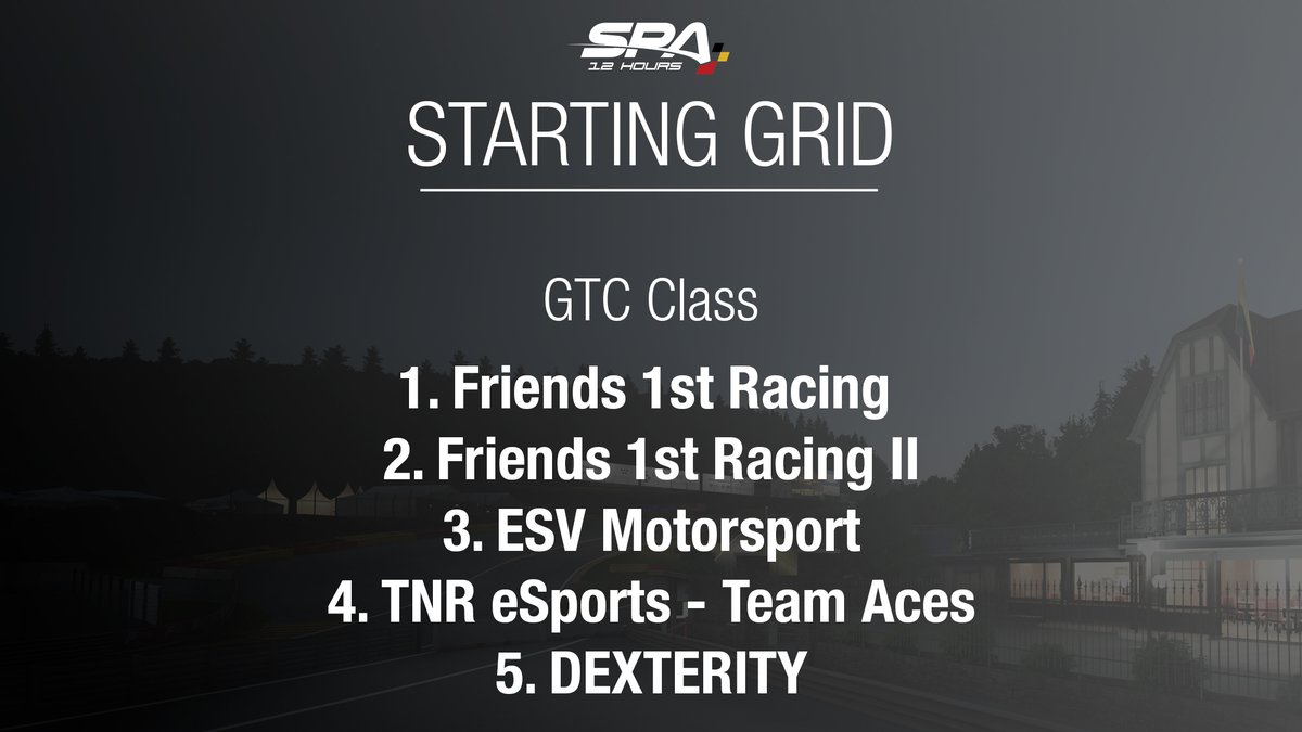 TORA (@thereal_tora) on Twitter photo After the Qualifying Shootout, we have the finalized Starting Grid for the TORA #12uurvanSpa 🇧🇪
#WeAreTORA <a href="/ForzaMotorsport/">Forza Motorsport</a> After the Qualifying Shootout, we have the finalized Starting Grid for the TORA #12uurvanSpa 🇧🇪
#WeAreTORA <a href="/ForzaMotorsport/">Forza Motorsport</a>