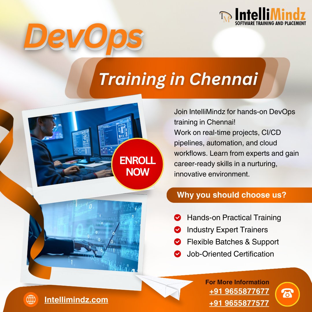 intellimindz_in's tweet image. Empower your team with DevOps Corporate Training in Chennai at IntelliMindz! Hands-on labs, real-time projects &amp;amp; expert guidance to master CI/CD, automation &amp;amp; cloud workflows. 💻
🔗bit.ly/4mAOcBD
📞 +91 9655877577 | +91 9655877677
#DevOpsTraining #DevOpsChennai