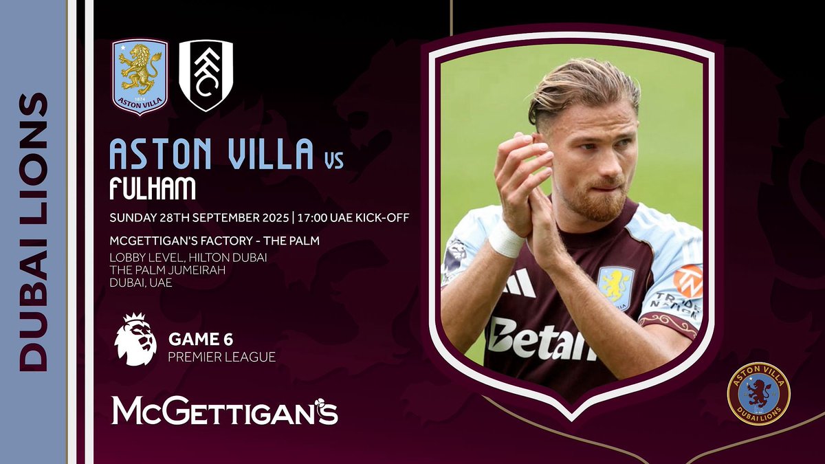 Can the Villa turn the corner in the league??!?! Join us at McGettigans Factory this Sunday and cheer on the team. All Villa fans welcome to join and take advantage of drinks packages and discounts. COYVB!!!