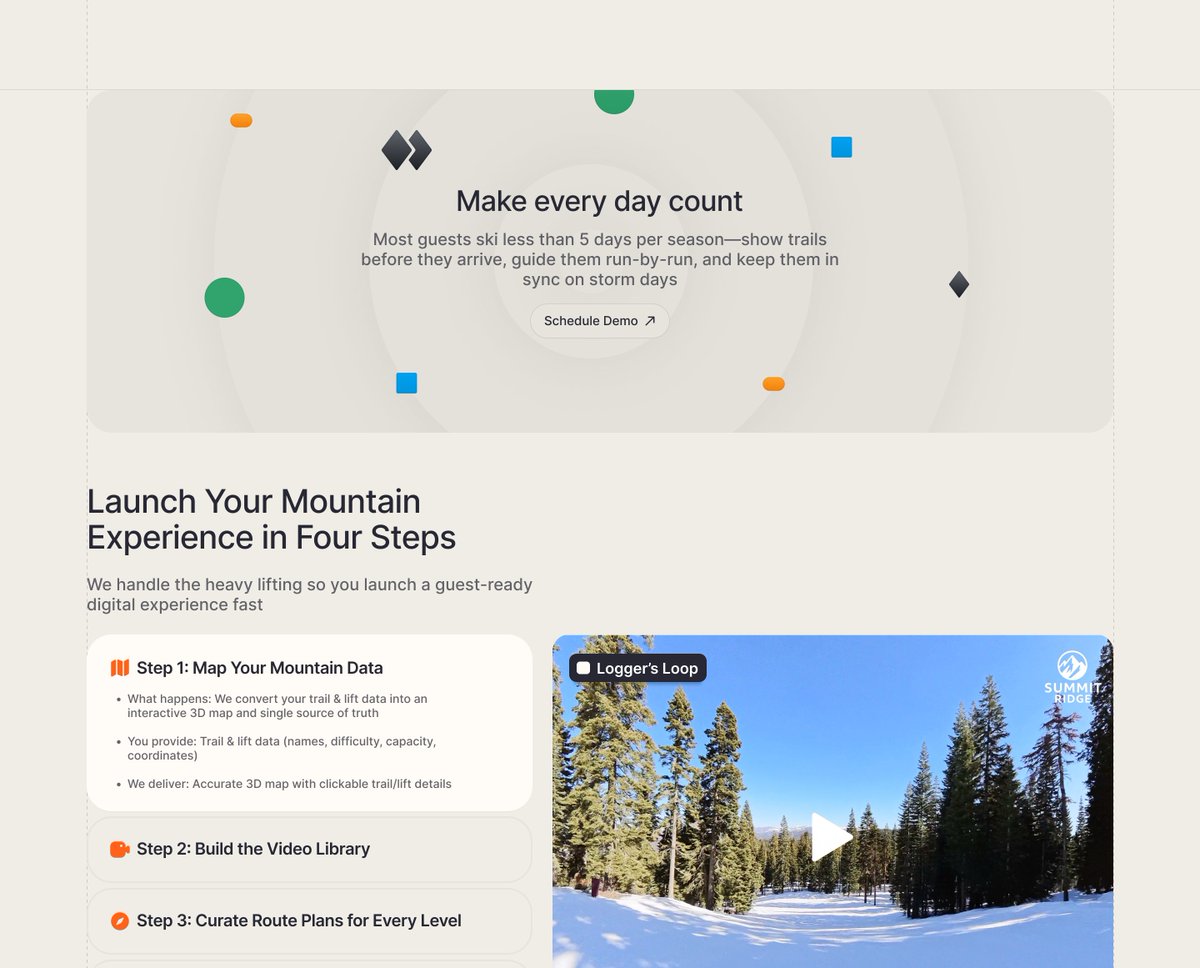 Had a small project to test out Framer some more. Those guys really know what theyre doing. Check out the live site here slopeplanner.com
