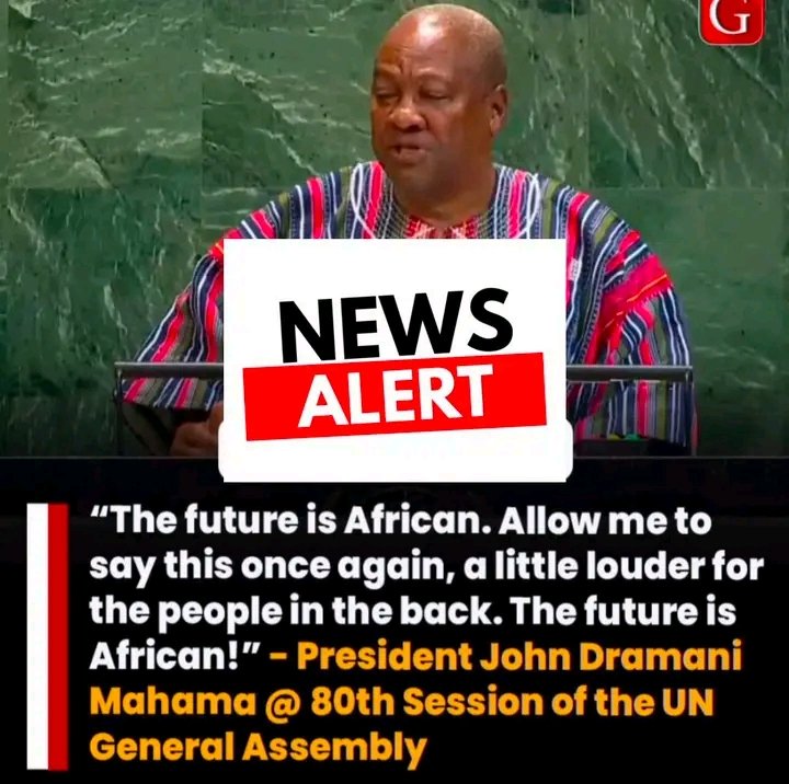 MaziCUmeh1's tweet photo. BREAKING:
Ghana President👇
“The future is African. I wish to reiterate this statement,with greater force for the sake of clarity. The future is African!”
~Pres. John Dramani Mahama @ 80th Session of UNG Assembly.
#WeContinue #FreeBiafraNow
#FreeAfrica
#ChibuikemBiafraChild https://t.co/HJiS5MCcA4