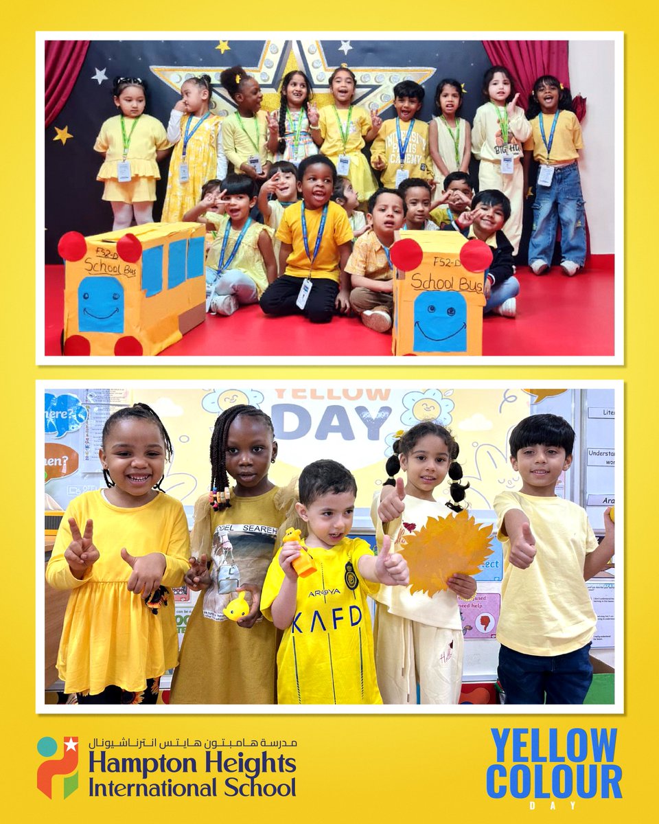 HamptonHeights1's tweet image. Yellow Colour Day was a radiant celebration in our EYFS classrooms! 
Our little learners came dressed in bright yellow, filling the space with warmth and sunshine. 
#YellowDay #ColourDayCelebration #EYFSFun #LittleLearners #LearningThroughPlay #BrightAndCheerful