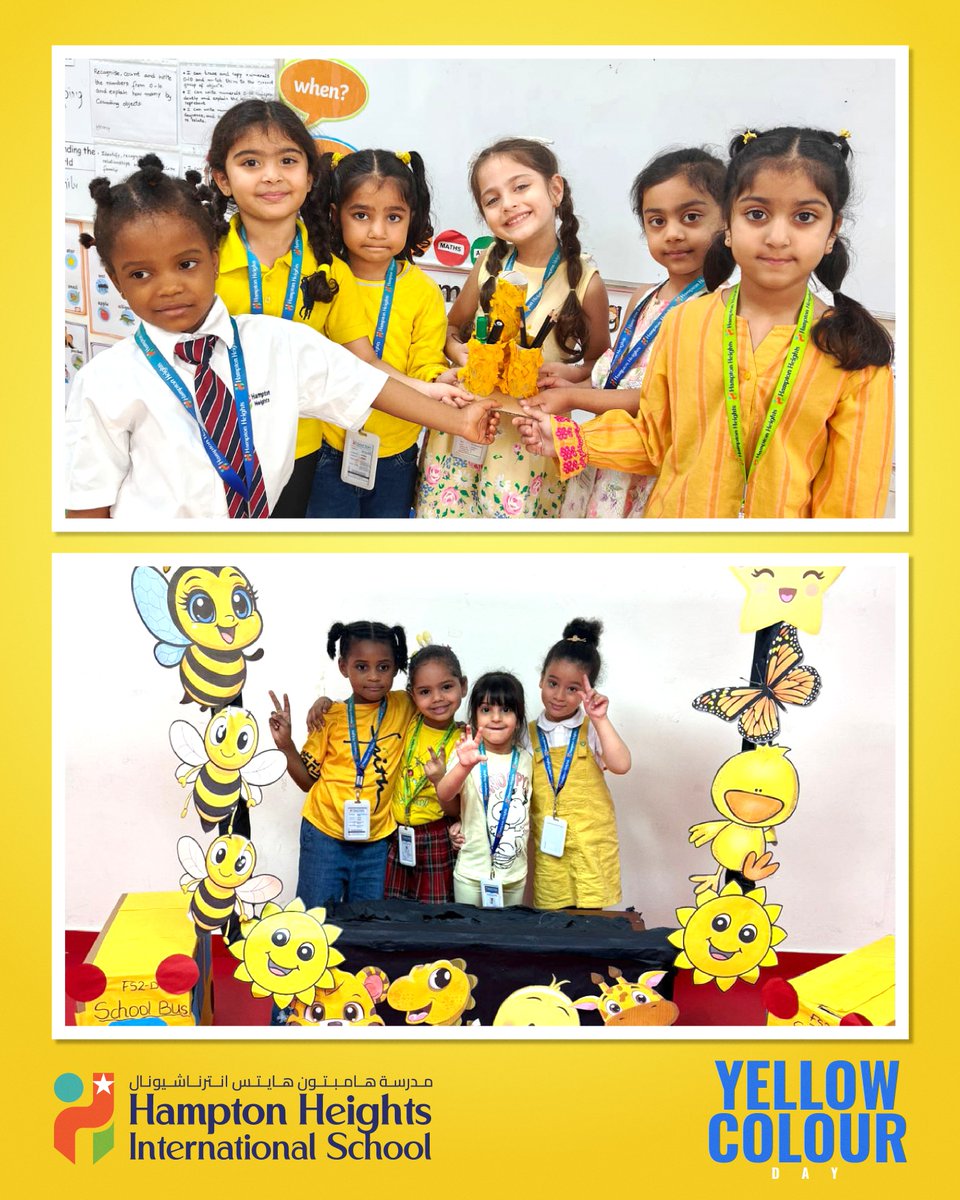 HamptonHeights1's tweet image. Yellow Colour Day was a radiant celebration in our EYFS classrooms! 
Our little learners came dressed in bright yellow, filling the space with warmth and sunshine. 
#YellowDay #ColourDayCelebration #EYFSFun #LittleLearners #LearningThroughPlay #BrightAndCheerful