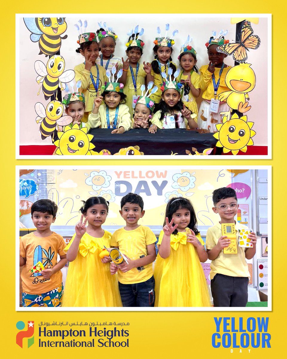 HamptonHeights1's tweet image. Yellow Colour Day was a radiant celebration in our EYFS classrooms! 
Our little learners came dressed in bright yellow, filling the space with warmth and sunshine. 
#YellowDay #ColourDayCelebration #EYFSFun #LittleLearners #LearningThroughPlay #BrightAndCheerful
