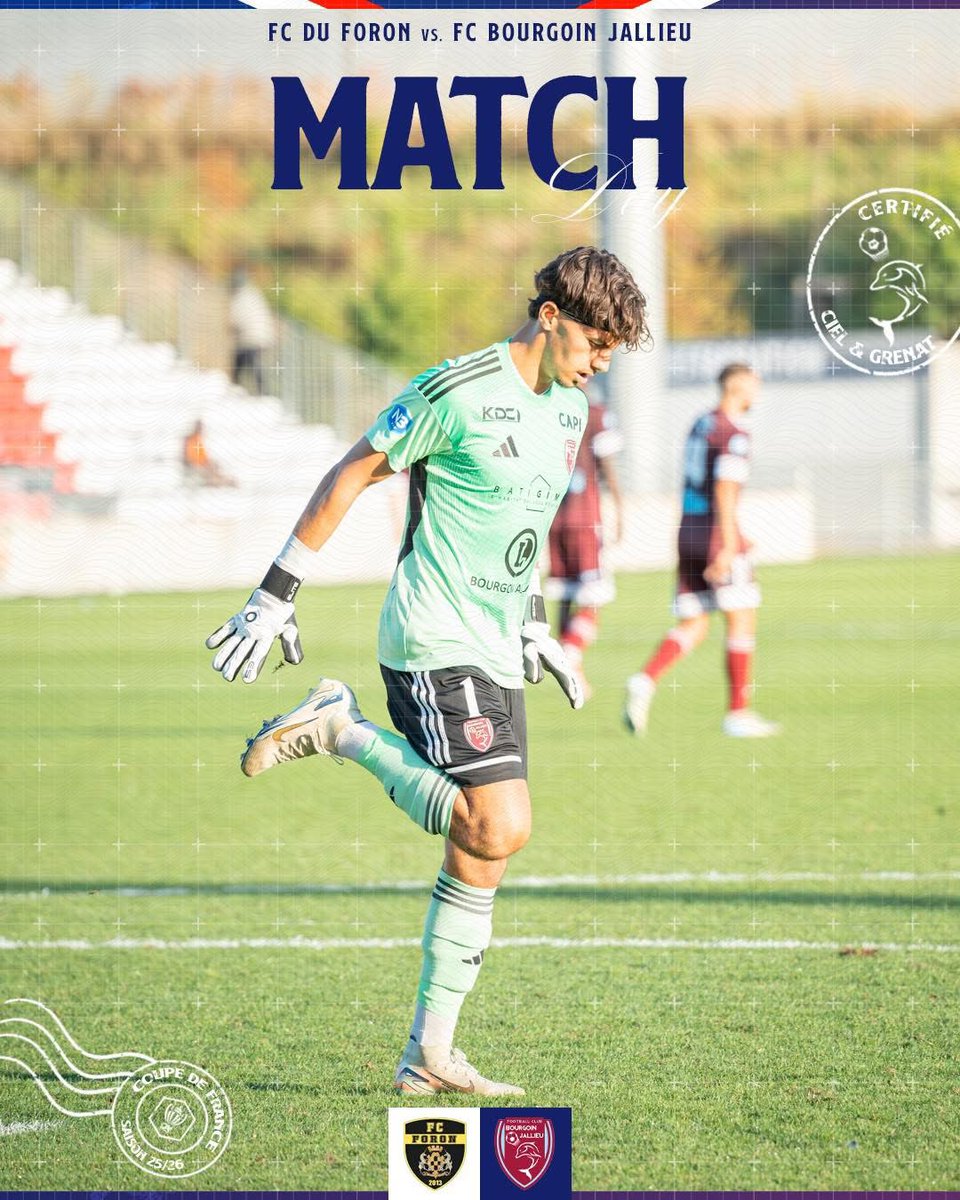 ⚔️ 𝐌𝐚𝐭𝐜𝐡 𝐃𝐚𝐲

🐬 Retour de la <a href="/coupedefranceCA/">Coupe de France Crédit Agricole</a> pour nos Ciel &amp; Grenat qui tenteront de franchir un nouveau palier en fin d’après-midi face au FC du Foron (R2)

 ⚔️ FC du Foron
🏆 4e tour de Coupe de France
⌚️19h00
🏟️ Stade Jean Moenne
📍La Roche sur Foron (74)
