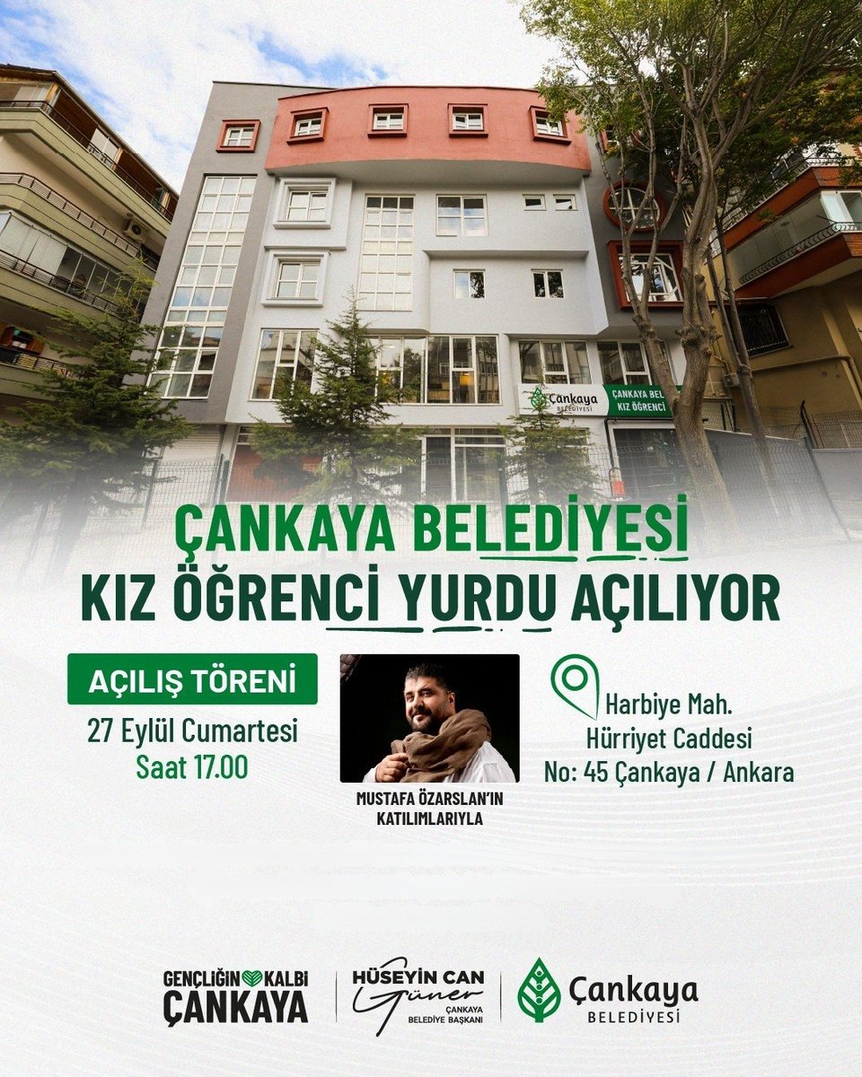 Bugün açılışımız var🎊

🏡Kız Öğrenci Yurdumuzu hizmete açıyoruz.

🎤Bu anlamlı günde Türk Halk Müziği Sanatçısı Mustafa Özarslan da bizlerle olacak.

Tüm halkımız davetlidir.

⏰17.00
📍 Harbiye Mahallesi, Hürriyet Caddesi No.45