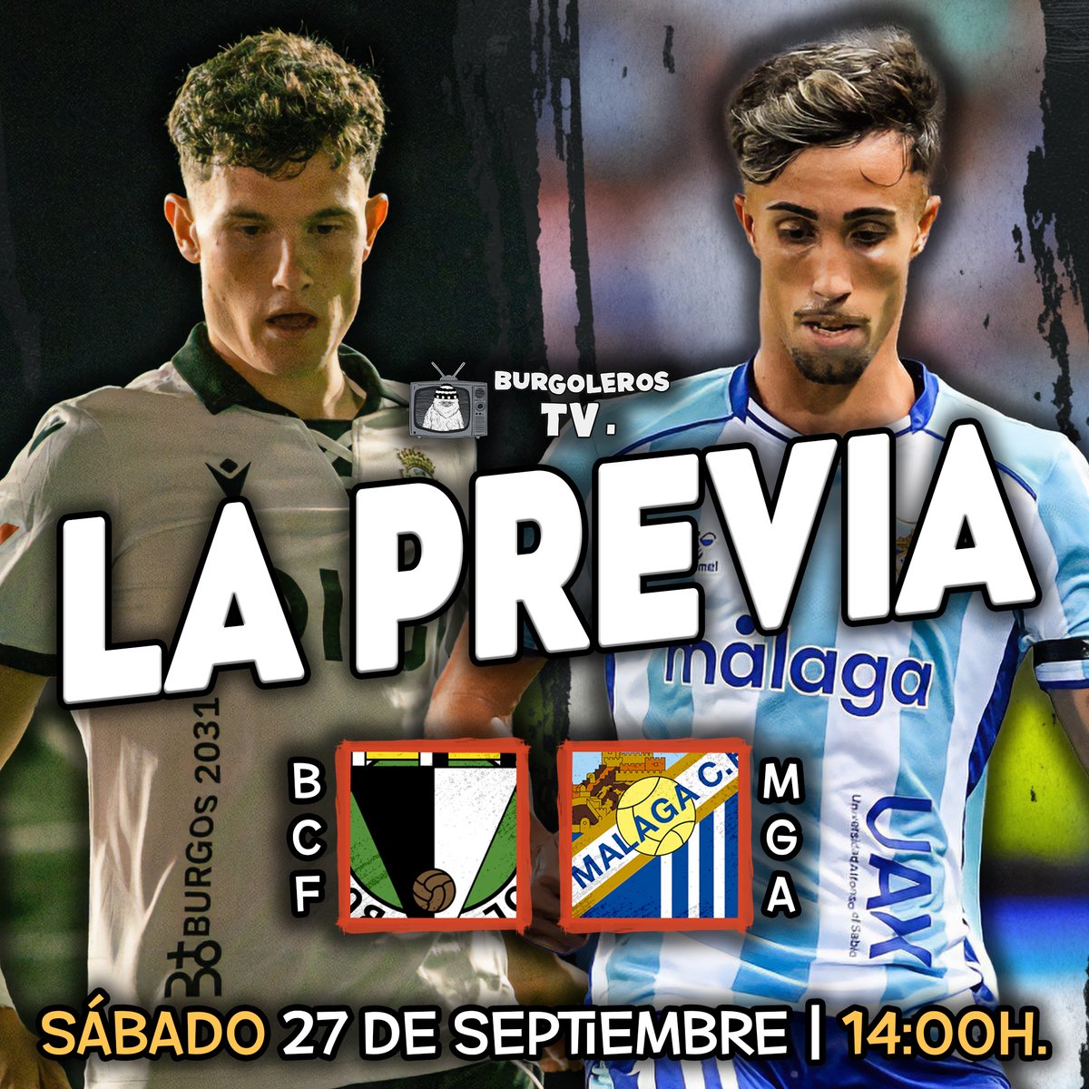 🚨 Esta tarde regresa 𝐁𝐔𝐑𝐆𝐎𝐋𝐄𝐑𝐎𝐒 𝐓𝐕!!! 🤍🖤
🕑 Desde las 14:00h.

⚽️ Previa del #BurgosCFMálaga
🏥 La poblada enfermería del BCF
👦🏻 <a href="/LaFactoriaBCF/">La Factoría BCF</a> y <a href="/bcffemenino/">BCF Femenino</a> 

🔴 youtube.com/live/cK35dYk4A…
🟣 twitch.tv/diego_arce5

#BurgolerosTV