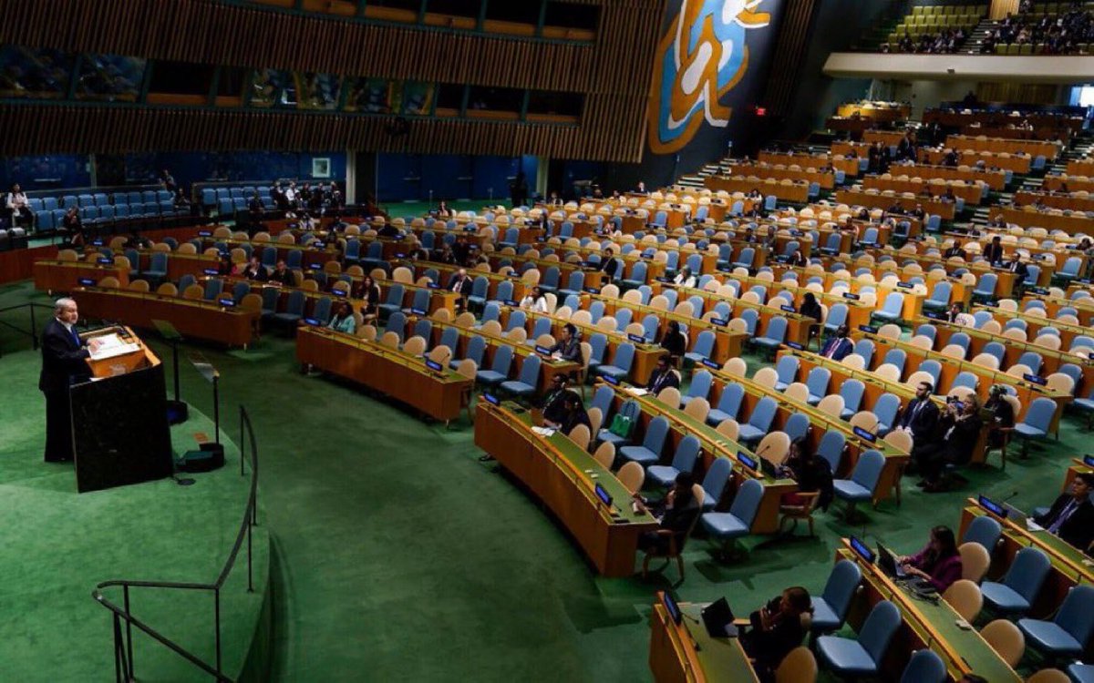 YerkoGarafulic's tweet photo. Las sillas vacías en la ONU.
Las hienas siempre huyen cuando un león entra en el ruedo.
