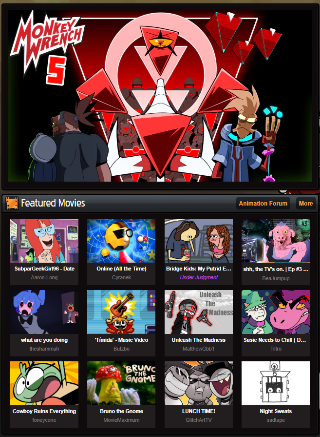 Lots of great movies on the front page, be sure to swing by Newgrounds today!