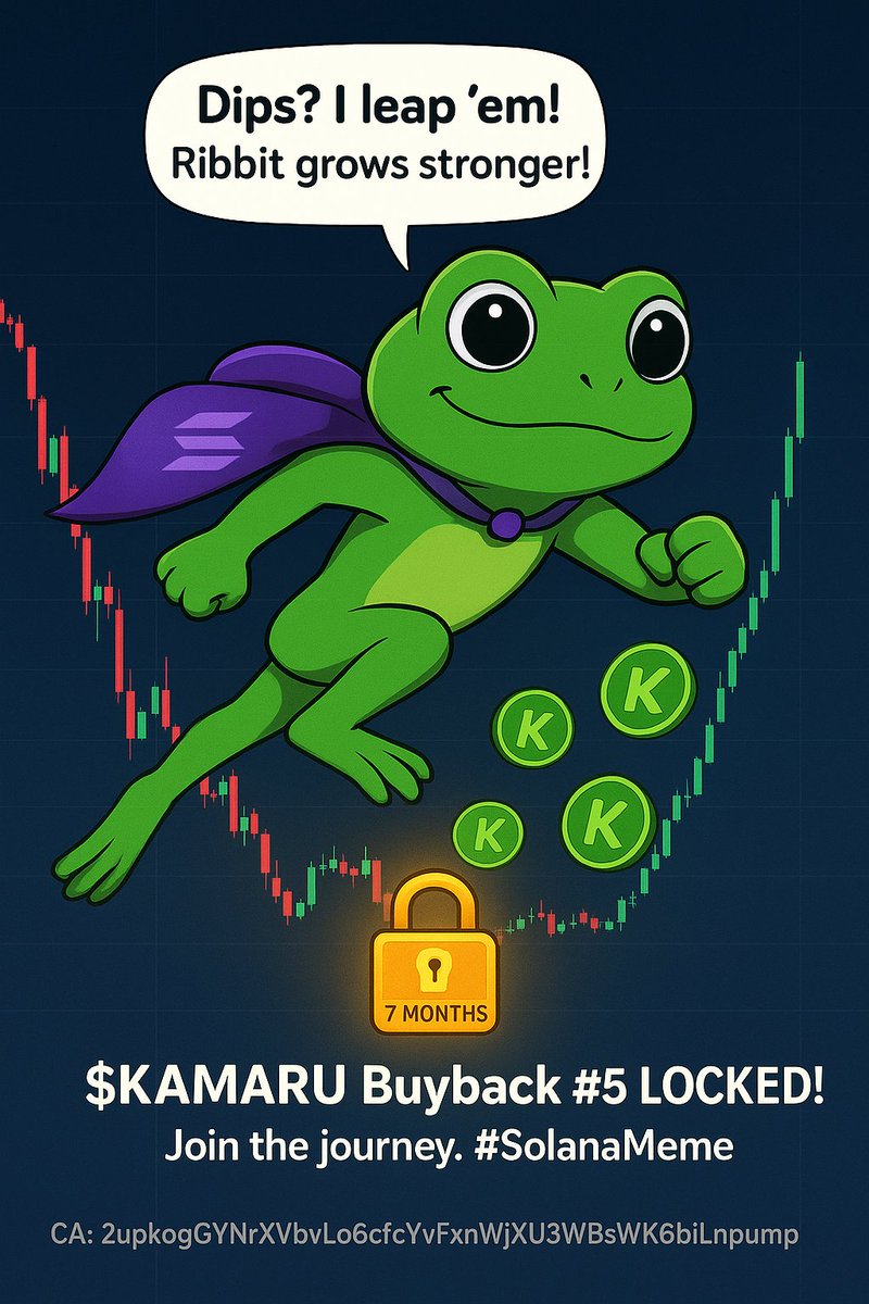 PSamson37324's tweet photo. $KAMARU fam, we keep growing stronger together 💚
🔒 Buyback #5 locked in.
No dips can stop us — only leaps ahead! 🐸 https://t.co/pFTXXUfn6R