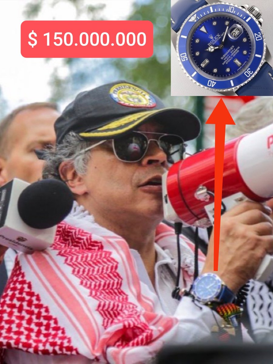 🇨🇴 PETRO dice desde new York:

"La CODICIA está acabando con la humanidad, los colombianos solo piensan en comprar cosas y están envenenando el mundo" 

Mientras tanto PETRO con un reloj ROLEX de  ($ 37.000 dólares)

 $ 150.000.000

Que opina ❓