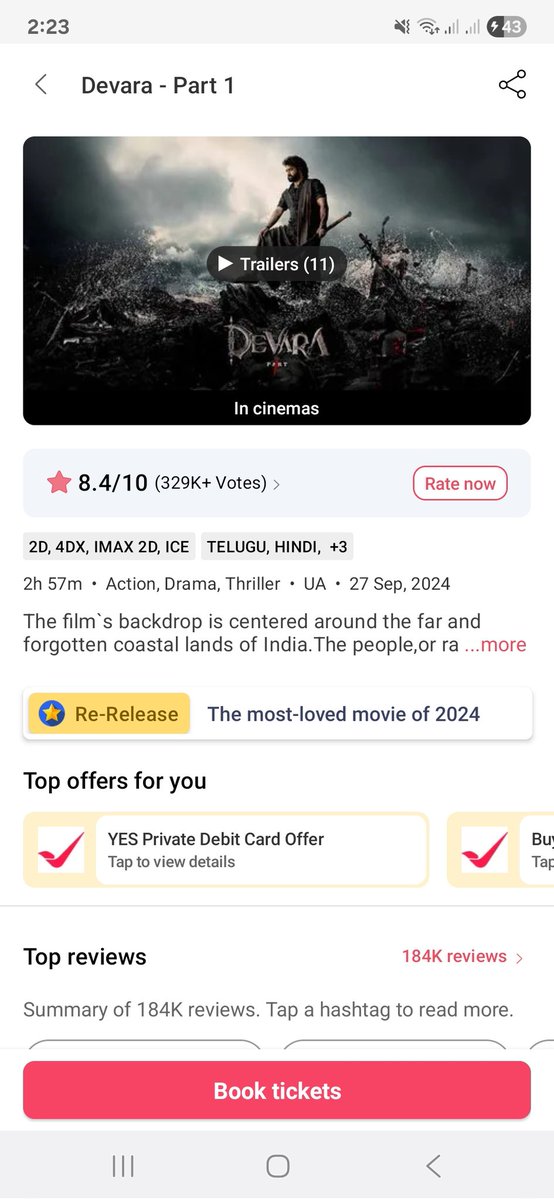 Sriram_Reddy15's tweet photo. Most loved movie of 2024🤩
#oneyearfordevara #Devara @tarak9999 https://t.co/qlg0uYAJI9
