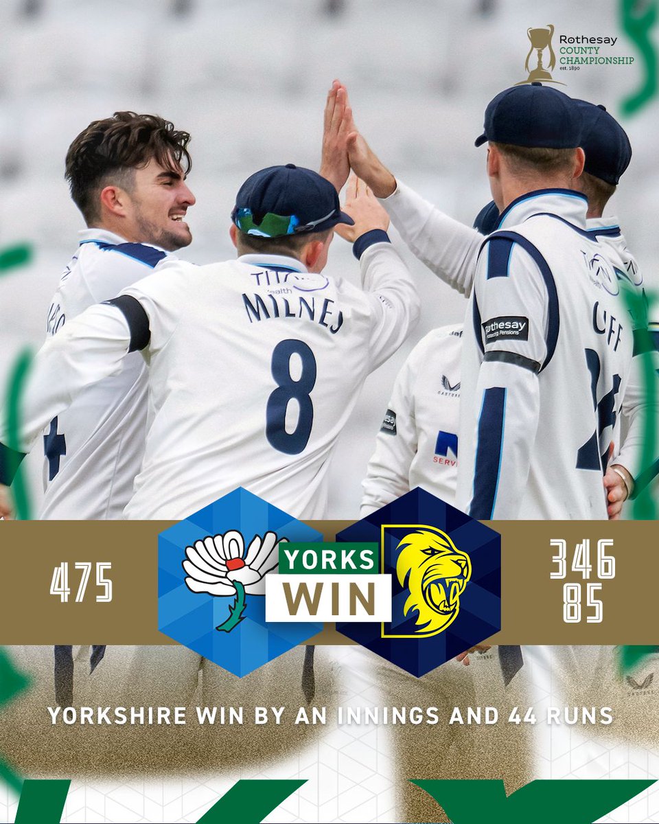 YORKSHIRE WIN!!!

We beat Durham by an innings and 44 runs 🤩