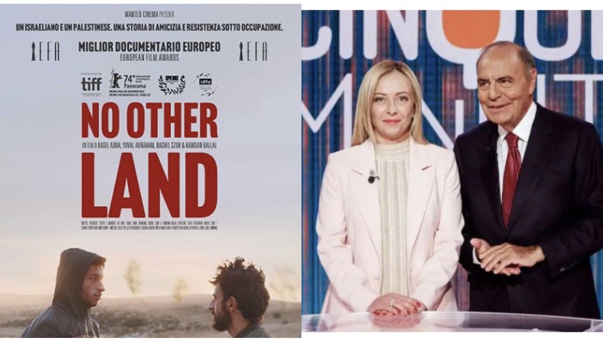 elio_vito's tweet image. Il 7 ottobre in Rai era previsto il documentario No Other Land, vincitore di Oscar. Una telefonata dall’alto ha fatto cambiare la programmazione, quel giorno Meloni andrà da Vespa.
TeleMeloni colpisce ancora e la destra impedisce pure alla commissione di vigilanza di riunirsi.😰