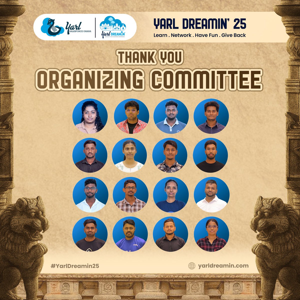 A massive thank you to our incredible Organizing Committee of Yarl Dreamin’ 25! Behind every session, every smile, and every moment of magic was your tireless effort, countless late nights, and unwavering passion for bringing this dream to life.

Your dedication turned vision