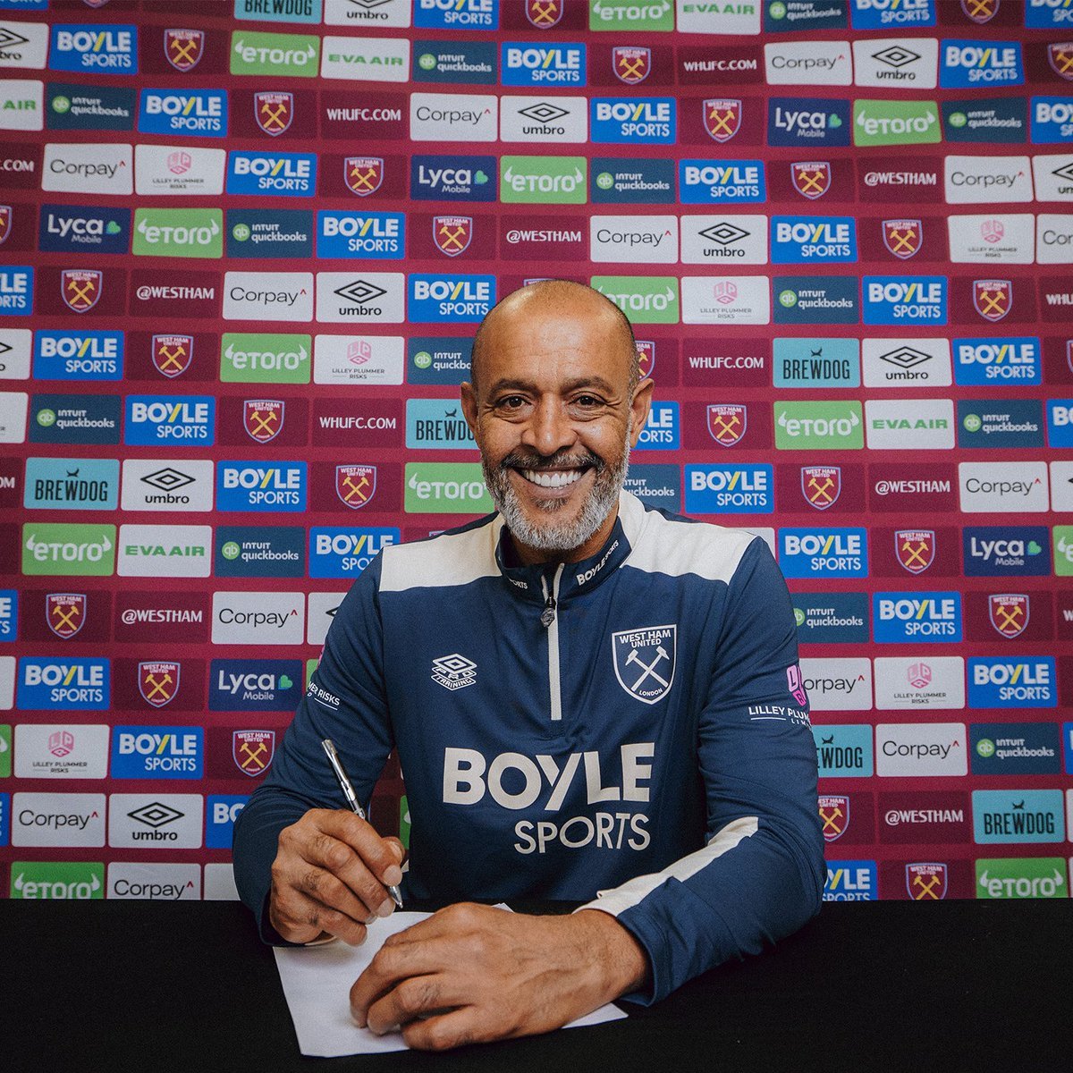 📝 𝗗𝗘𝗔𝗟 𝗗𝗢𝗡𝗘: West Ham United have appointed Nuno Espírito Santo as their new Head Coach on a 3-year contract.

(Source: <a href="/WestHam/">West Ham United</a>)