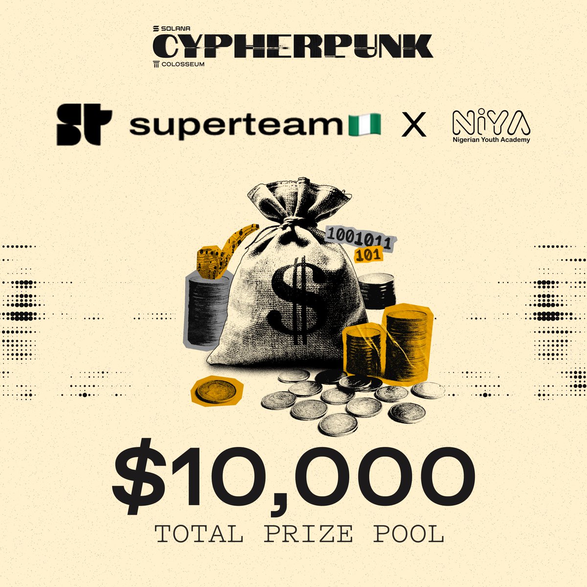 Superteam Nigeria (@superteamng) on Twitter photo 1/3
The SuperteamNG Cypherpunk Hackathon side track, in partnership with the Nigerian Youth Academy (<a href="/OfficialNiya_Ng/">Nigerian Youth Academy</a>), is now LIVE! 1/3
The SuperteamNG Cypherpunk Hackathon side track, in partnership with the Nigerian Youth Academy (<a href="/OfficialNiya_Ng/">Nigerian Youth Academy</a>), is now LIVE!
