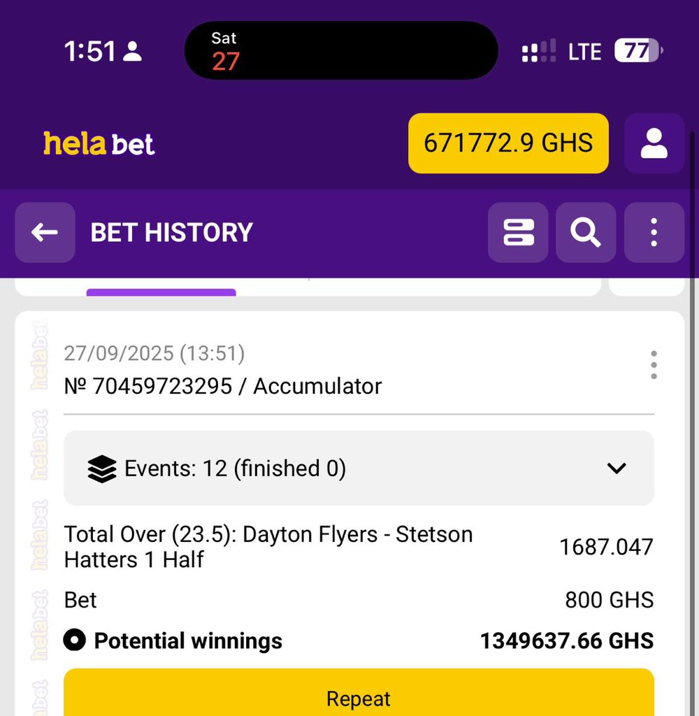 LETS BOOM THIS 1687 ODDS ON HELABET

Global code ▶️ M1U97

✅Register and deposit On HELABET With this 🔽link
Link▶️: cutt.ly/DrL8HjiT

Use promocode▶️ ORACLE  for 300% boNUS on your first deposit