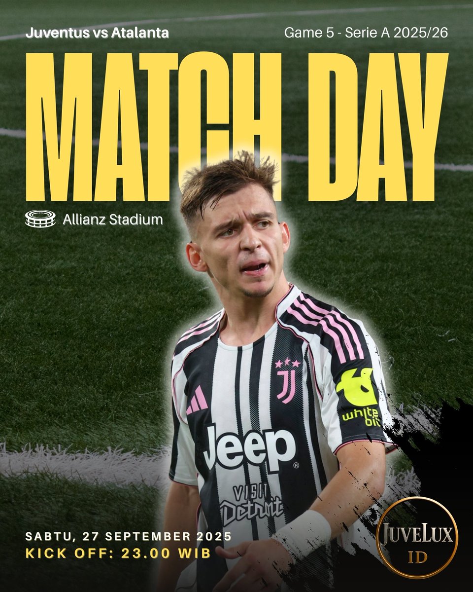 JuveLuxID's tweet photo. Saturday night? No, it's #Juventus Day! ⚫⚪
#JuveAta #seriea https://t.co/PyhPzvvRXH