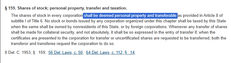 a company should be able to issue a share in a few clicks, and the recipient should just have that share--it's theirs

securities are personal property of the owner